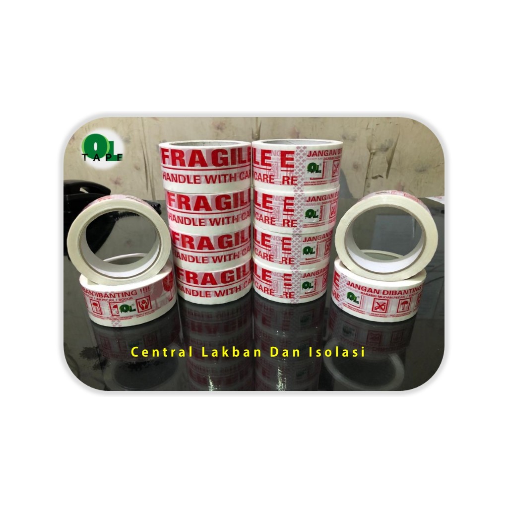 

Lakban Fragile "JANGAN DI BANTING" Tape UKURAN: 48 mm x 72 Yard WARNA: Putih