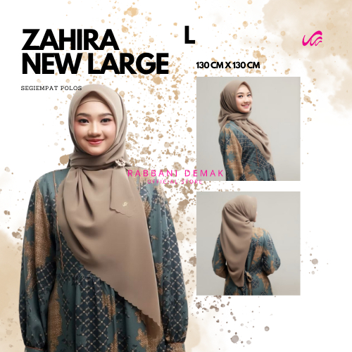 RABBANI ZAHIRA - KERUDUNG SEGI EMPAT POLOS ZAHIRA NEW LARGE