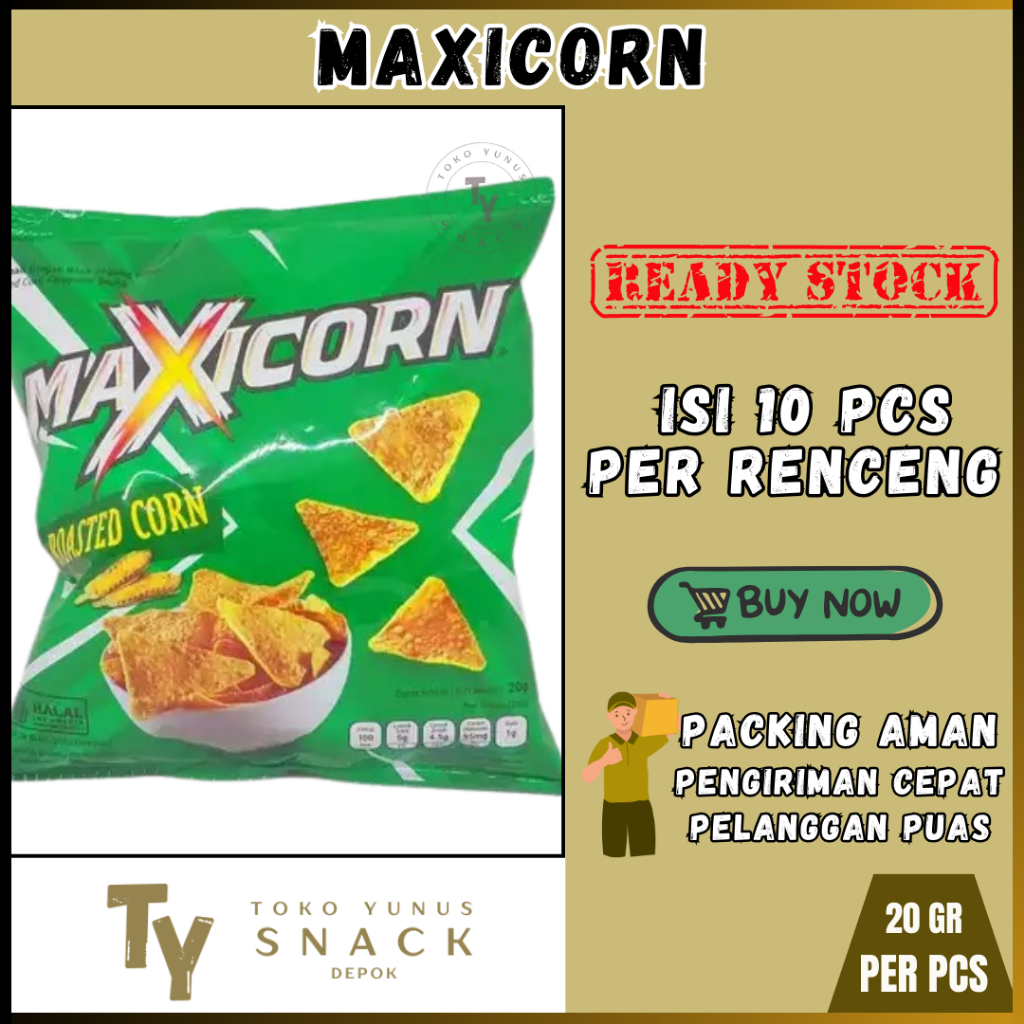 

MAXICORN SNACK JAGUNG BAKAR 1 RENCENG ISI 10