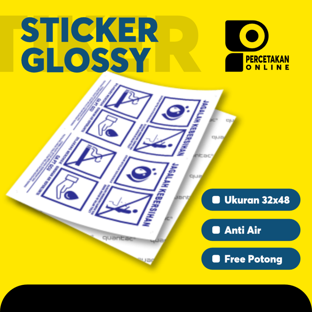 

Cetak Sticker Vinyl Glossy Transparant A3+ stiker free kiss cut