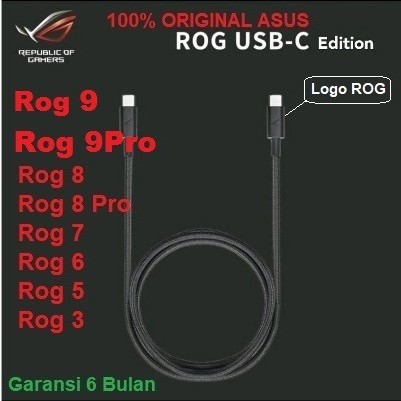 Kabel Data Cable Asus Rog Phone 9 Pro Rog 9 Rog9 FE Rog Phone 9 Rog9 Rog 9 Fe HyperCharge Original