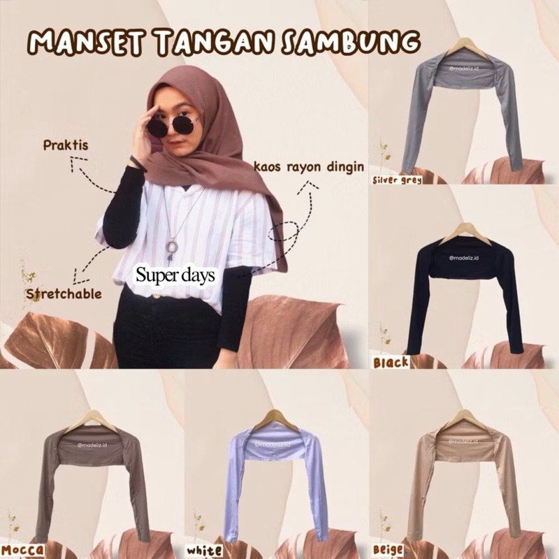 Manset Tangan Bolero Bahan Kaos Manset Tangan Sambung