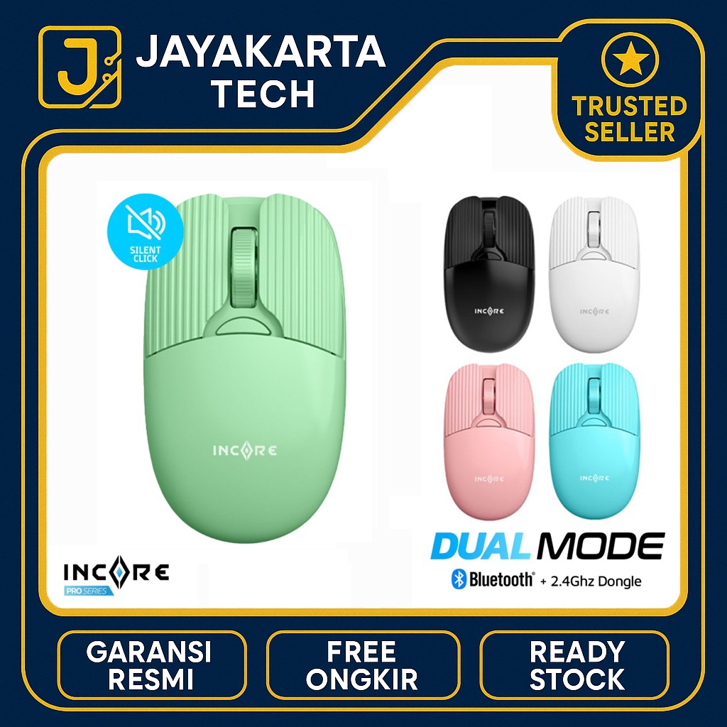 Incore Mouse Wireless Bluetooth Silent Click Dual Connection | Mouse tanpa kabel office IN09