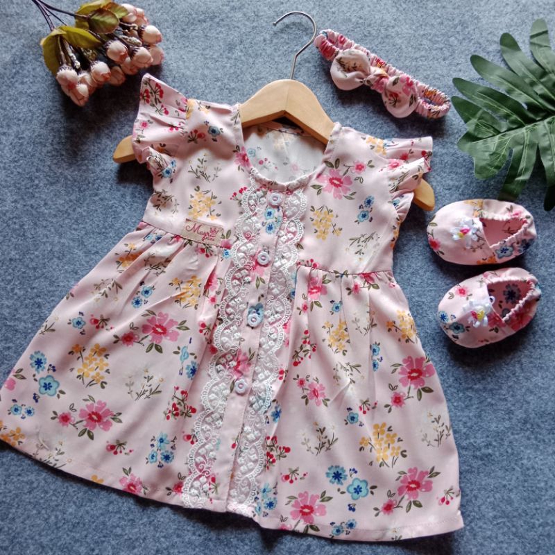 BAJU BAYI NEWBORN 0-1 TH BAJU BAYI PEREMPUAN BAJU AQIQAH BAYI PEREMPUAN DRES BAYI PEREMPUAN SET BAJU