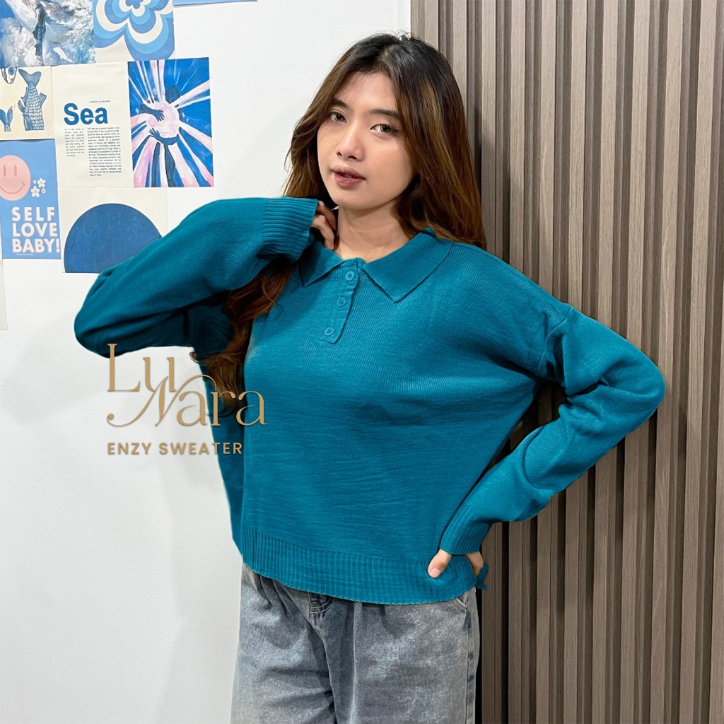 Enzy Sweater Korean Style • Atasan sweater rajut - Lunara