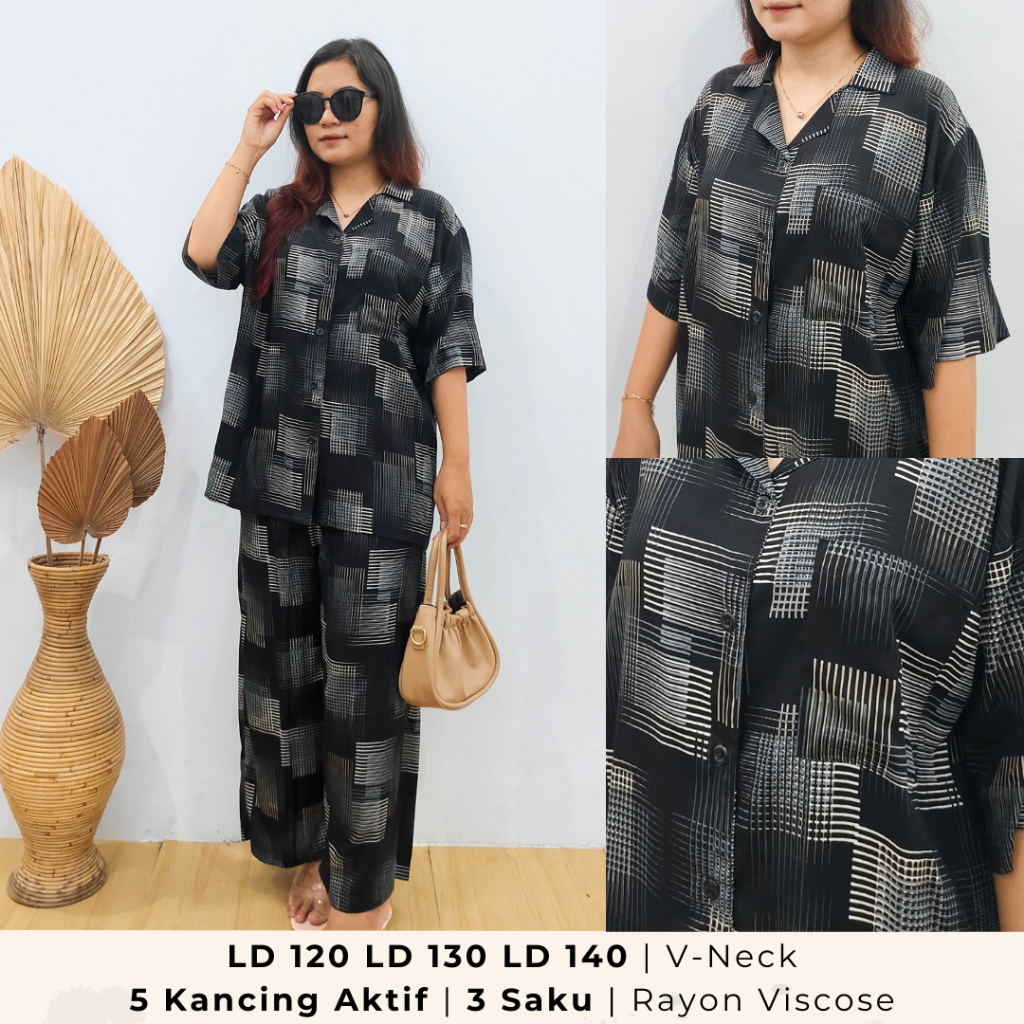 Set MOMY - Setelan JUMBO BIG SIZE Muat BB sampai 120Kg LD 120 LD 130 LD 140 Bahan Rayon Viscose Setc
