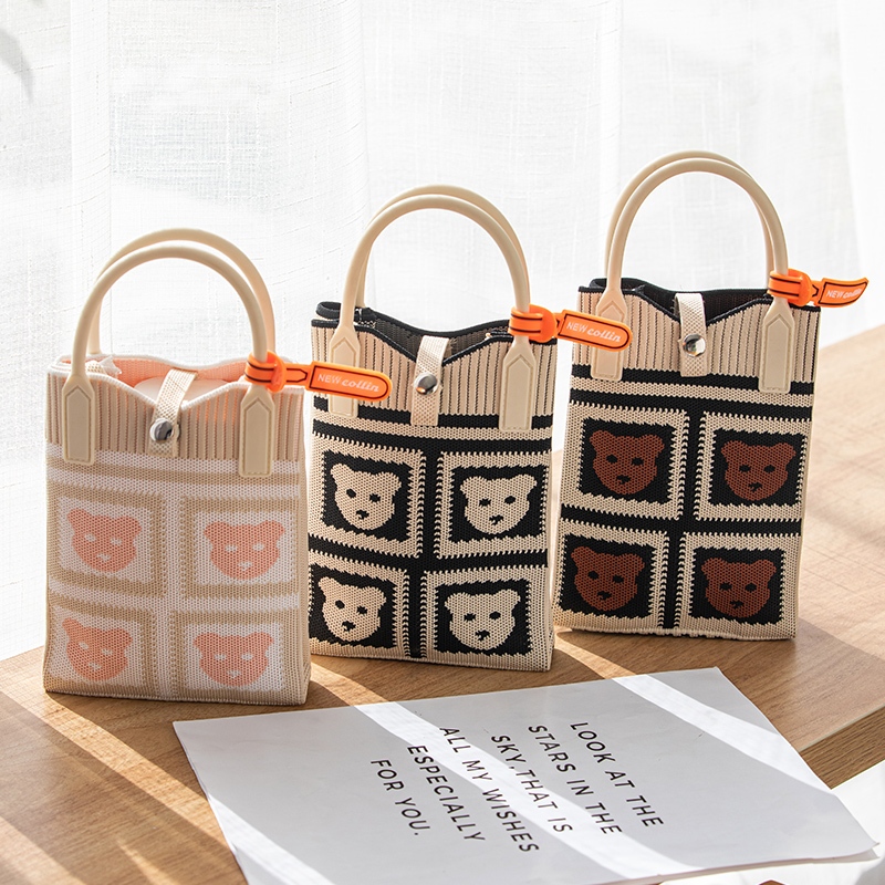 big sale knitted mini sling bag rajut tas hp make up travelling selempang wanita korean kepala