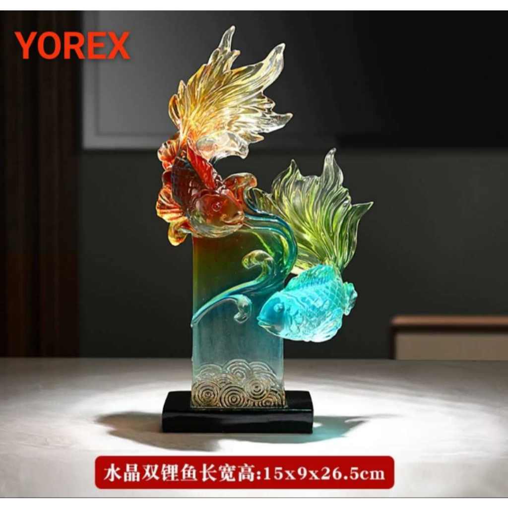 Pajangan Ikan Koi Keberuntungan Air ruang tamu / Dekorasi Rumah  / Pajangan Ikan Koi Kristal