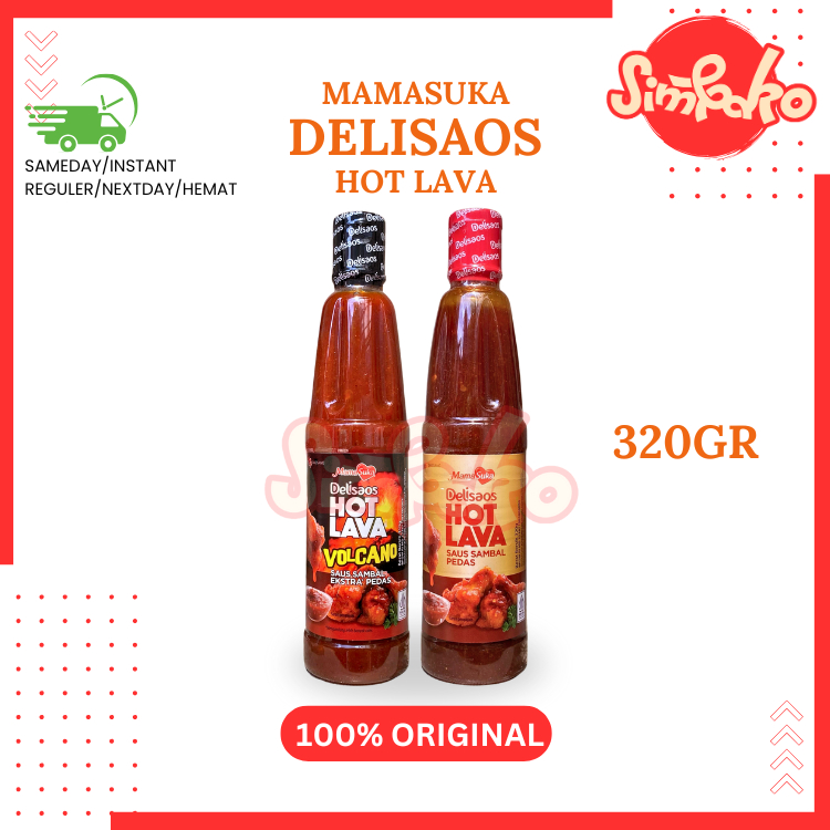 

SIMBAKO - MamaSuka DELISAOS Hot Lava Saus Sambal Pedas Volcano Chili 320gram