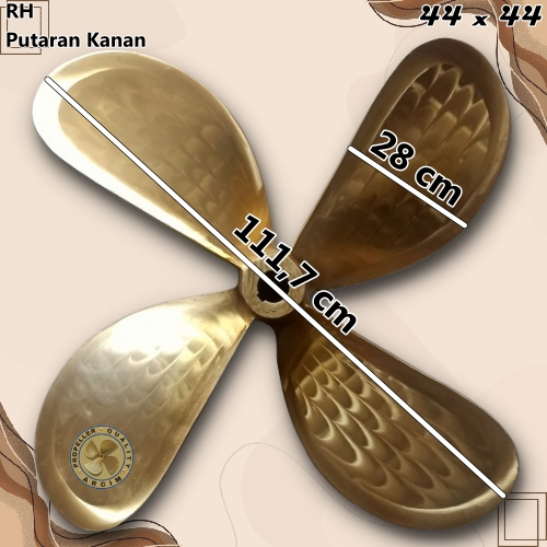 Baling baling kapal ukuran 44 x 44 mesin gearbox 4 daun - Arcim Propeller