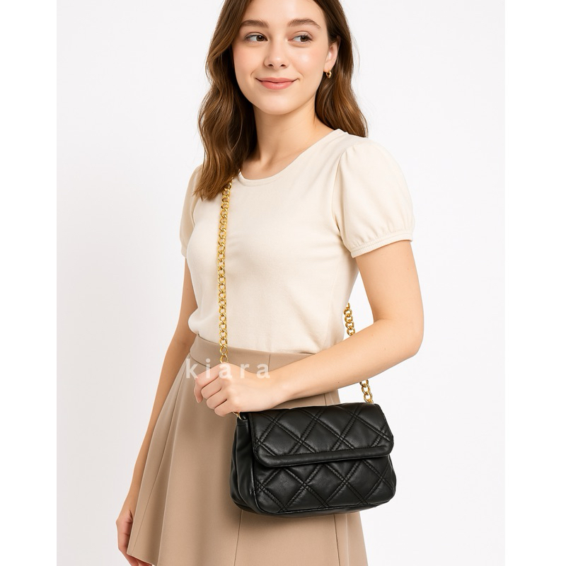 (kiara) 04 Slingbag Hitam Wanita – Tas Rantai Elegan Stylish Daily Look