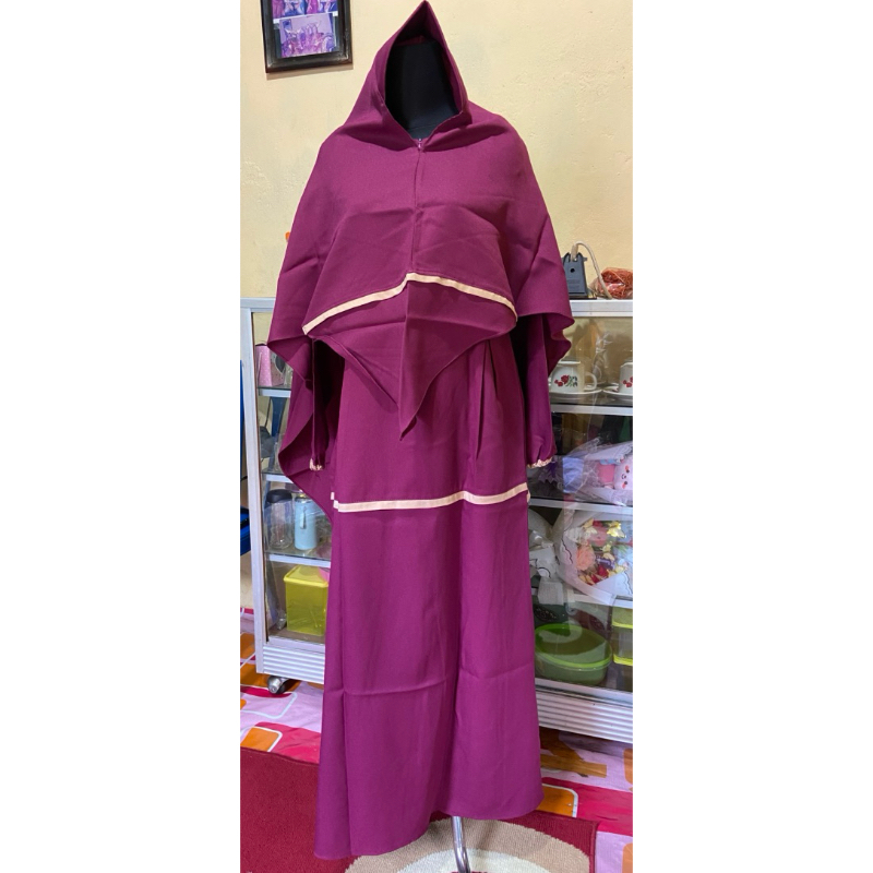 PL gamis ungu + hijab