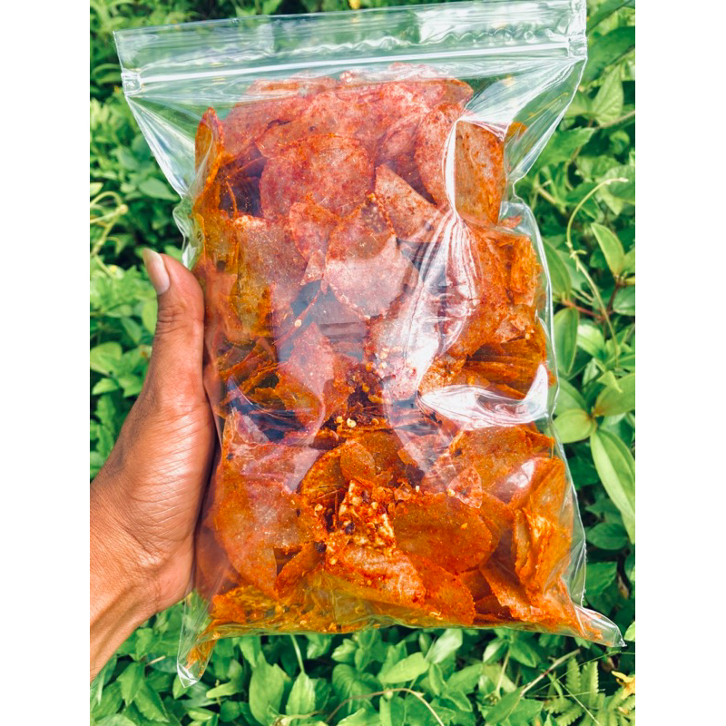 

Keripik Kaca (Kripca) cemilan food snack pedas dengan aroma daun jeruk 150gr,250gr,500gr