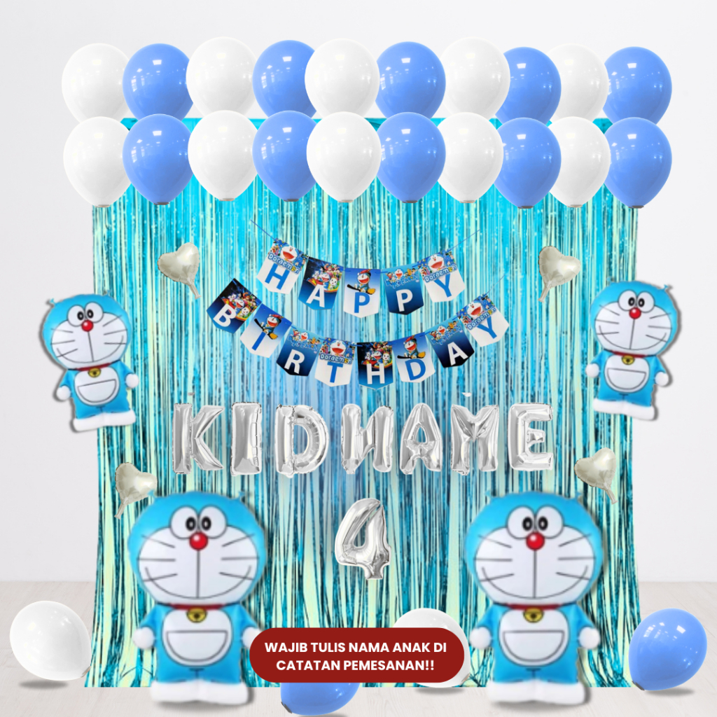 DORAEMON SET DEKOR ULANG TAHUN ANAK/ DEKORASI ULTAH ANAK