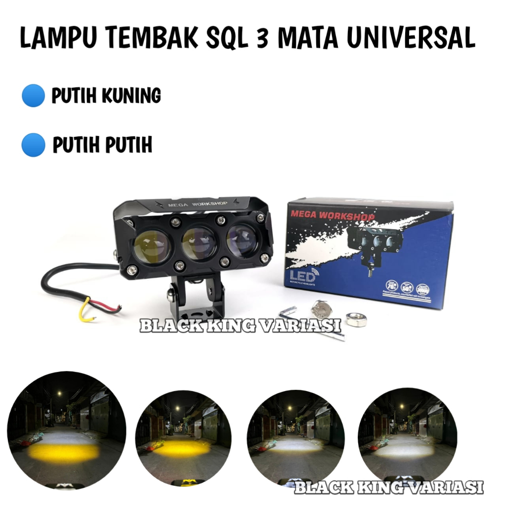 Lampu Tembak Laser SQL 3 Mata Plus Kipas Lampu Tembak LED Laser 3 Mata Lampu SQL 3 Mata