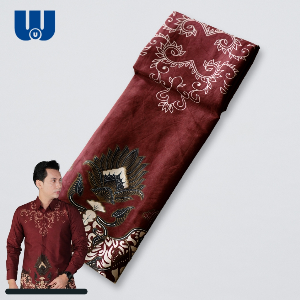 Woubatik Official- Kain Batik Solo Modern Premium Baladewa Bahan Meteran Katun Motif Gelap