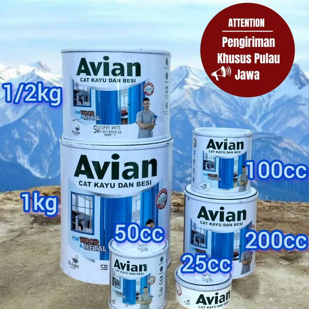 Cat Minyak Avian 100cc/Cat Besi/ Cat Kayu 100 ml, cat besi 100ml /Cat Avian High Gloss Enamel 100 cc