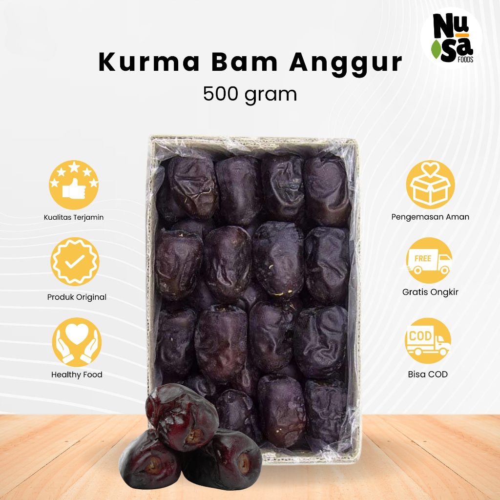 

Kurma Bam Anggur Jumbo Kurma Bam Madina Lembut Manis Legit Fresh Original