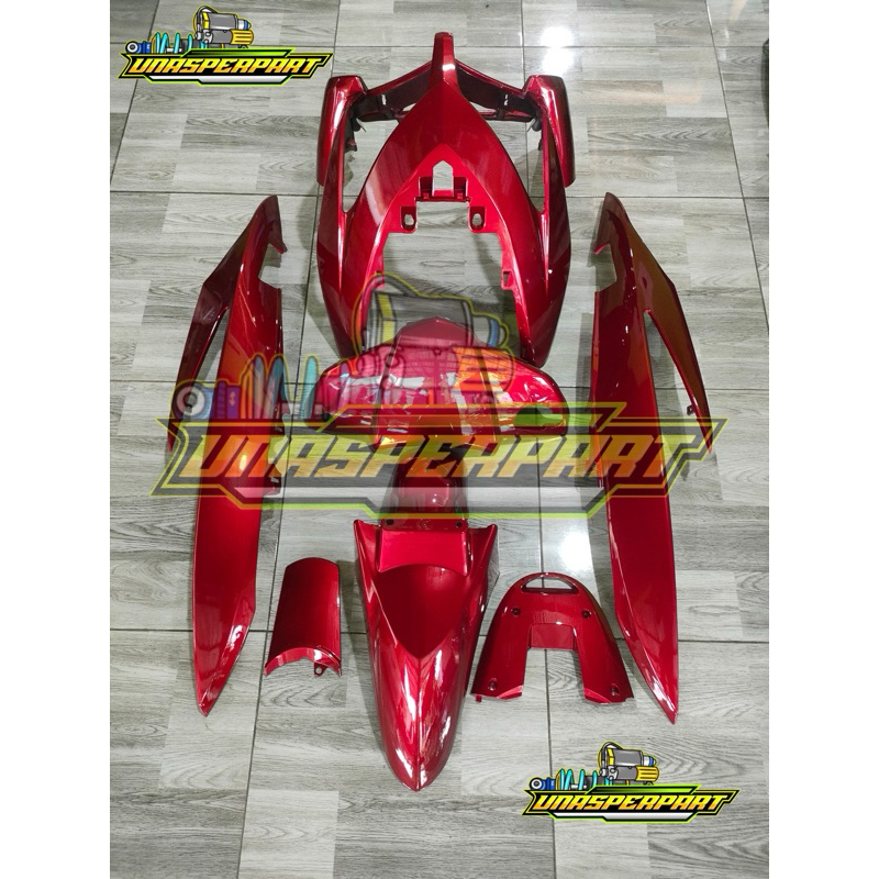 cover full body halus vario karbu warna merah candy