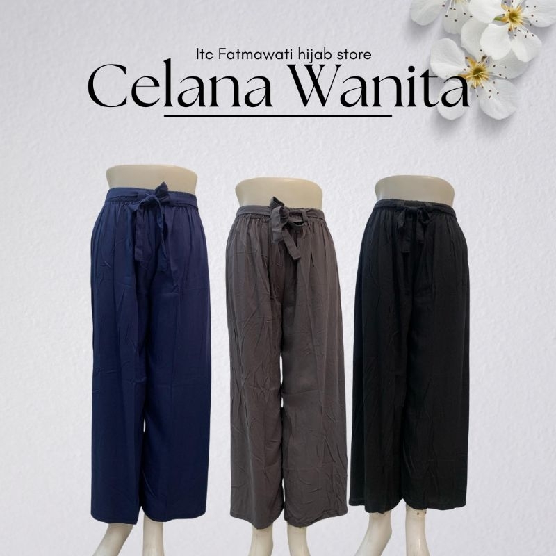 celana atau kulot wanita bahan katun