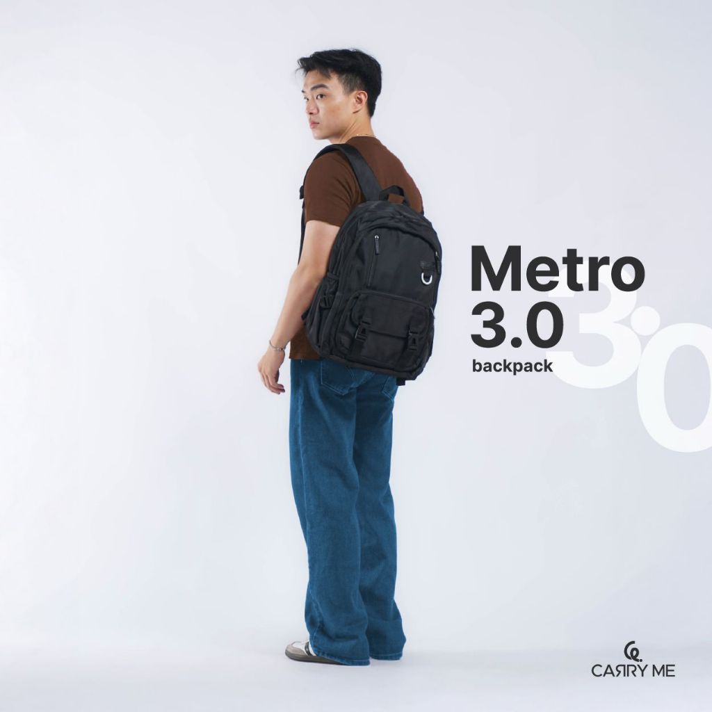 Carry Me - Metro 3.0 Backpack / Ransel Unisex / Desain Modern, Muat Laptop 16inci, Ringan, dan Tahan