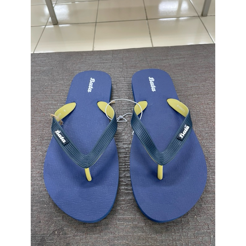 Bata Sendal Jepit Pria Karet Anti Air model baru warna Navy 8109073