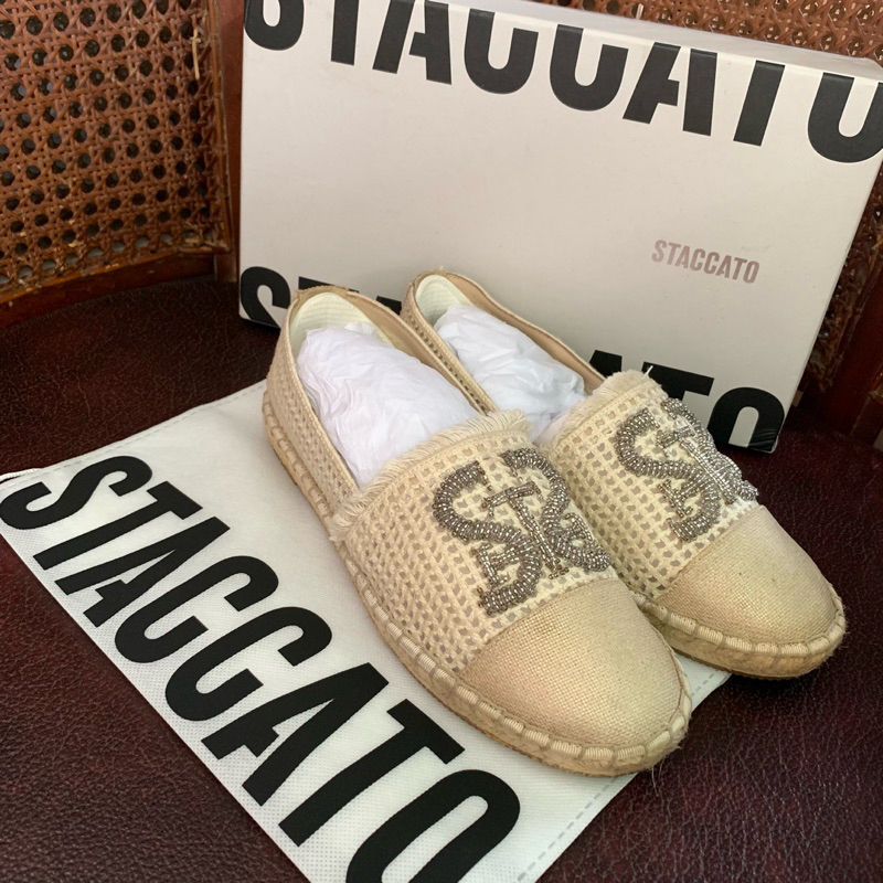 preloved staccato size 38 espadrilles flatshoes beige harga nett