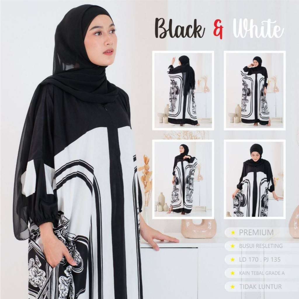 Marble Parrots Kaftan Wanita Jumbo Rayon Premium Gamis Kaftan Kekinian Busui Baju Muslim LD 170 cm