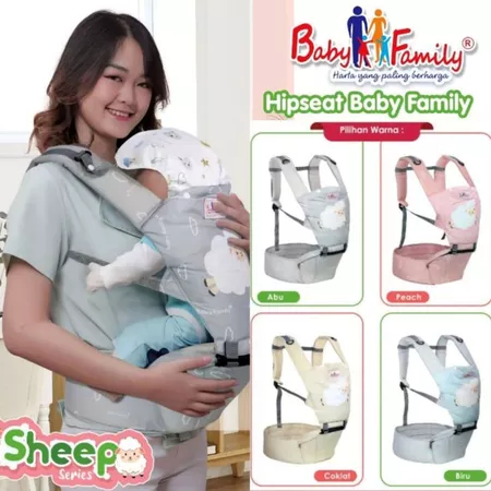 BABY FAMILY Hipseat | Gendongan Hipseat Baby Family by Scots | Gendongan Bayi Depan Sheep Series BF 