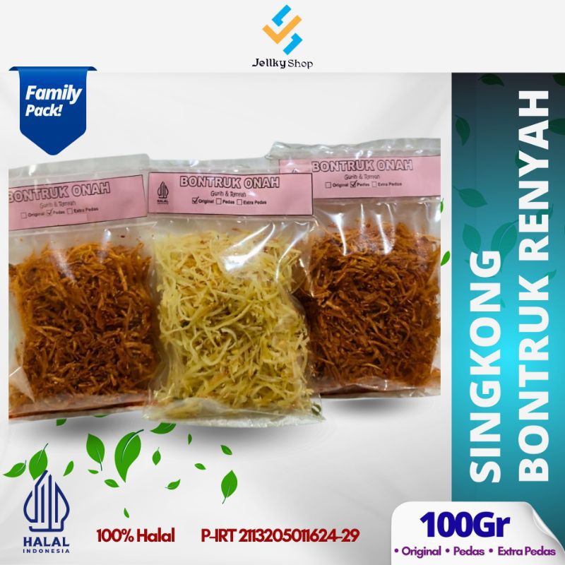 

Bontruk Crispy Jellky 100gr – Camilan Singkong Renyah | Original / Pedas / Extra Pedas