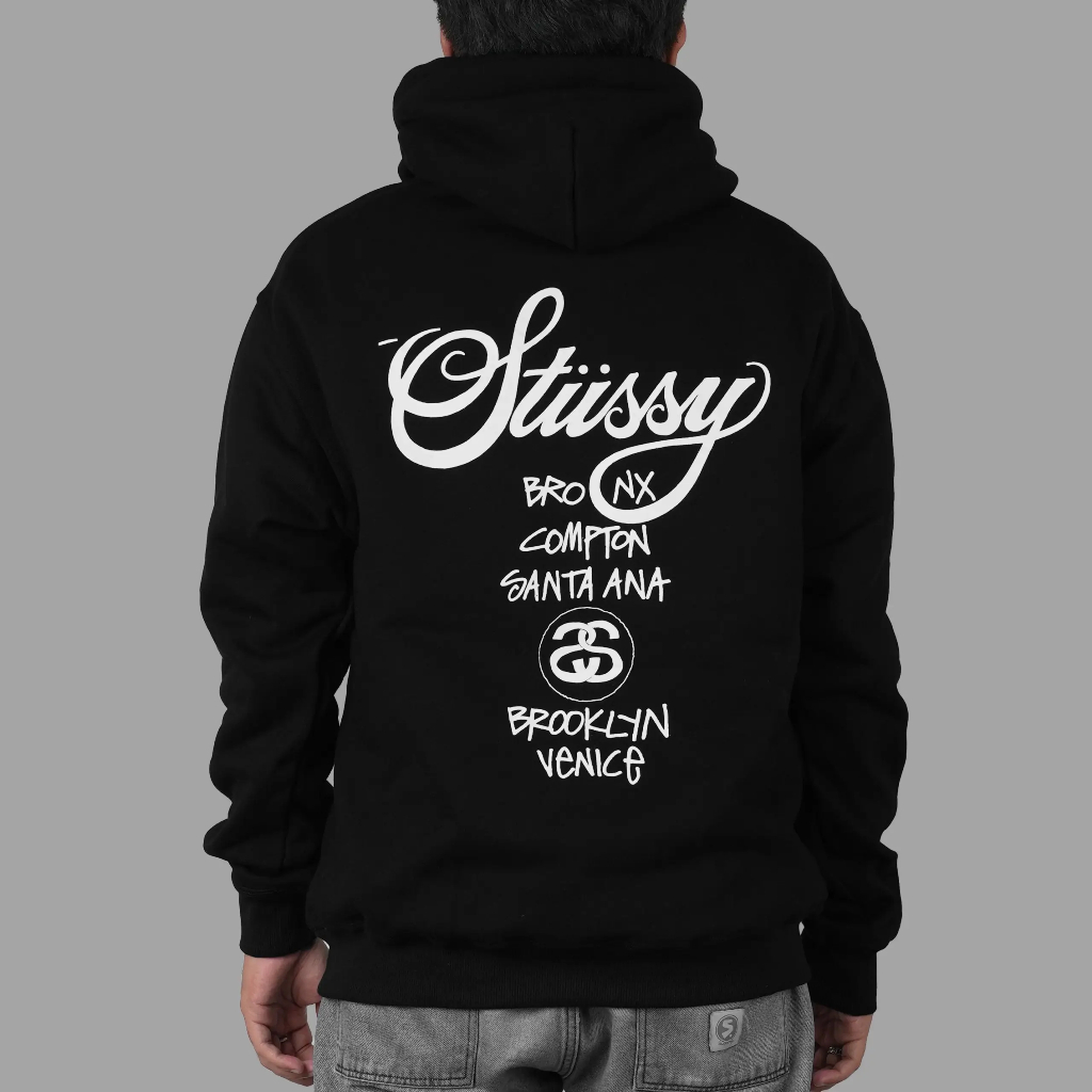 STUSSY World Tour SS Black Pullover Hoodie - ORI