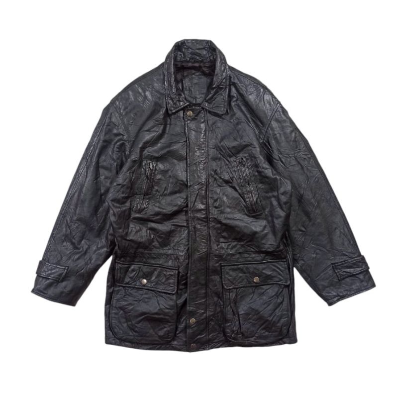 Jacket kulit vintage parka x Barbour