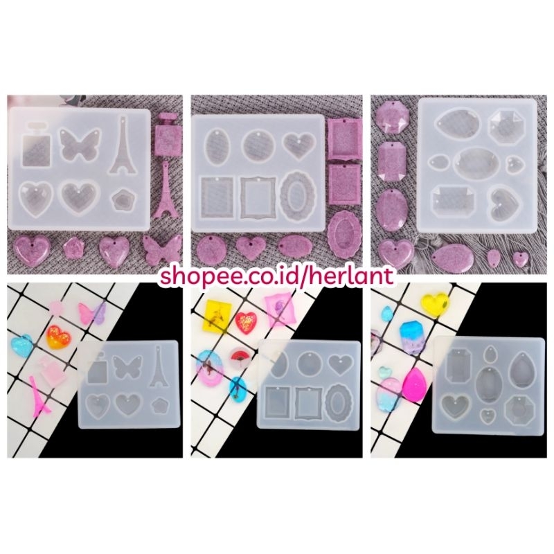 

RB Cetakan Resin Silikon Bandul Liontin Pendant Perhiasan Anting Charm Gantungan Kunci Keychain