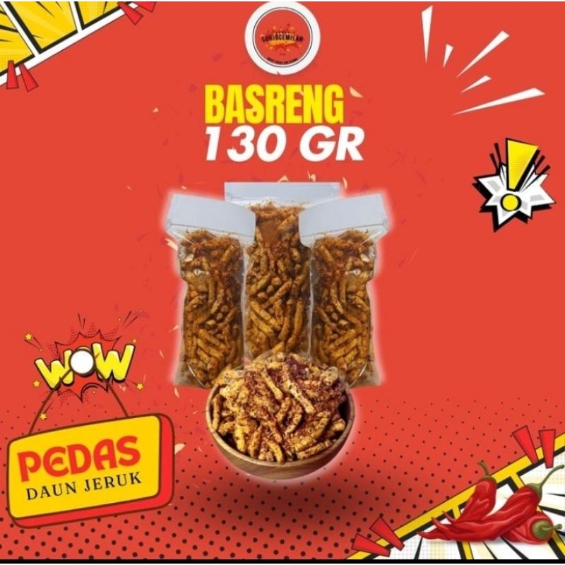 

Basreng Pedas daun jeruk Gorengan Asin 130gr