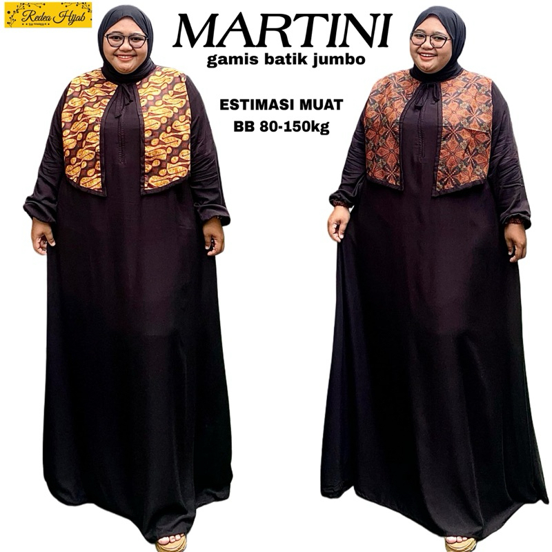 Gamis Kondangan Martini Jumbo Maxy Dress Bahan Twill Kombi Batik Jarik Primisima LD120-150
