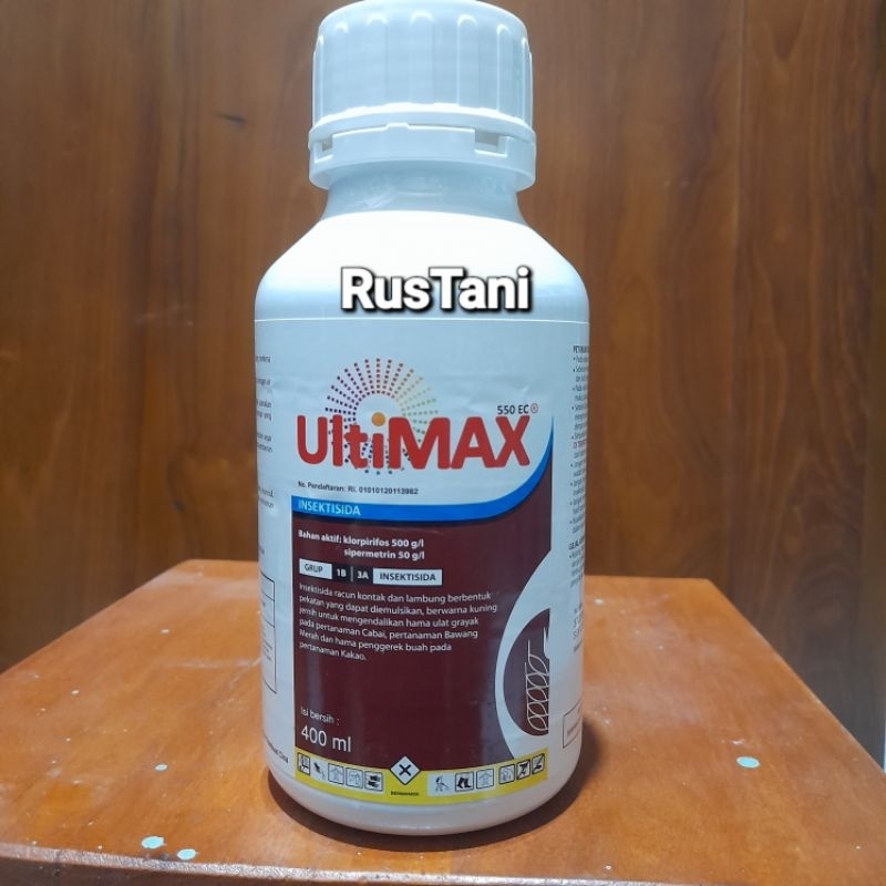 Insektisida ULTIMAX 550EC 400ML Bahan aktif : Klorpirifos 500g/l + sipermetrin 50g/l