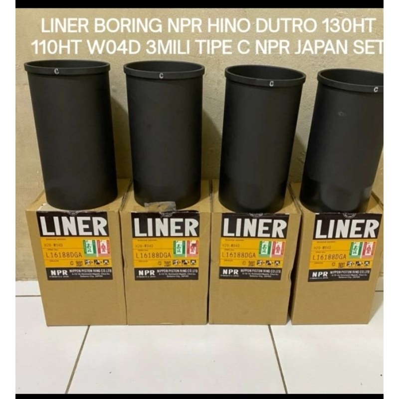 LINER BORING NPR HINO DUTRO 130HT 110HT W04D 3MILI TIPE C NPR JAPAN SET