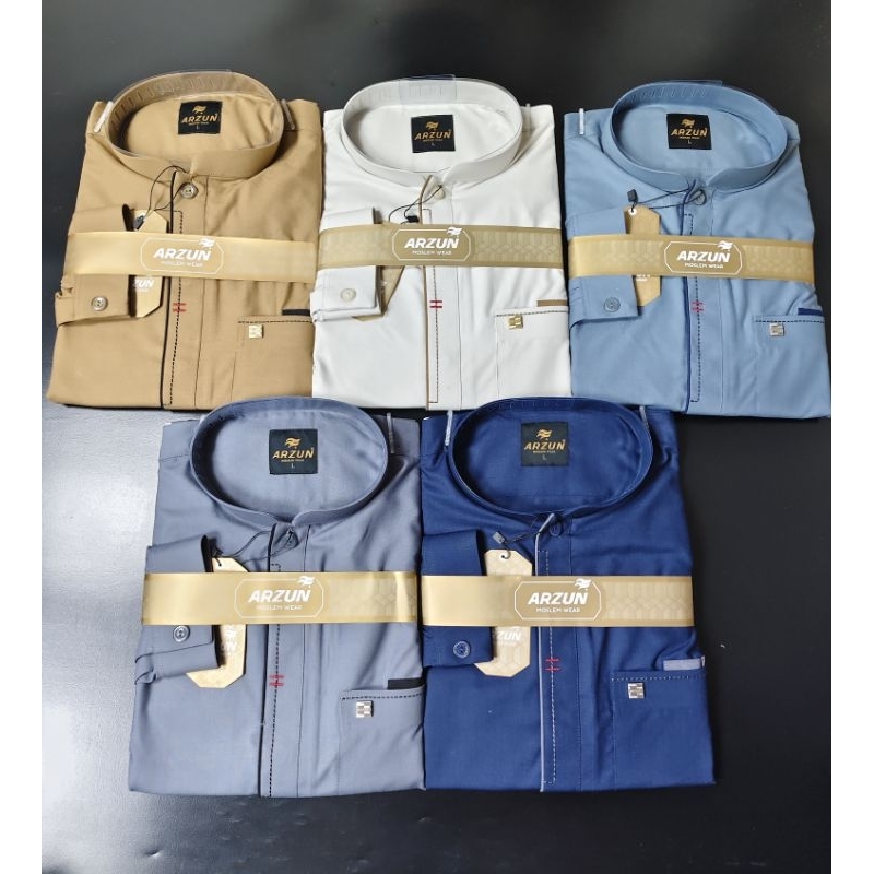 koko lengan panjang arzun koko pria koko muslim koko terbaru