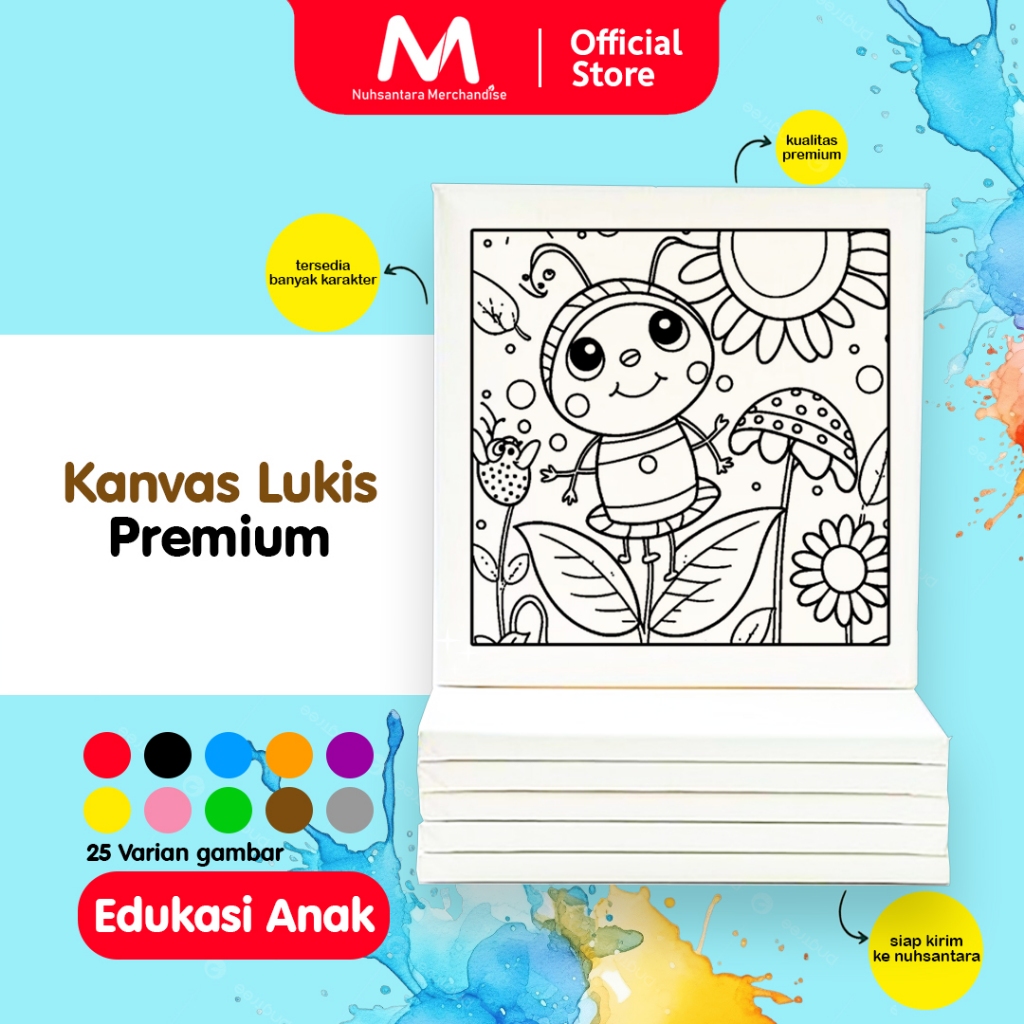 

DIY - Kanvas Lukis Sketsa 20x20 cm - Siap Melukis / Kanvas Edukasi Anak