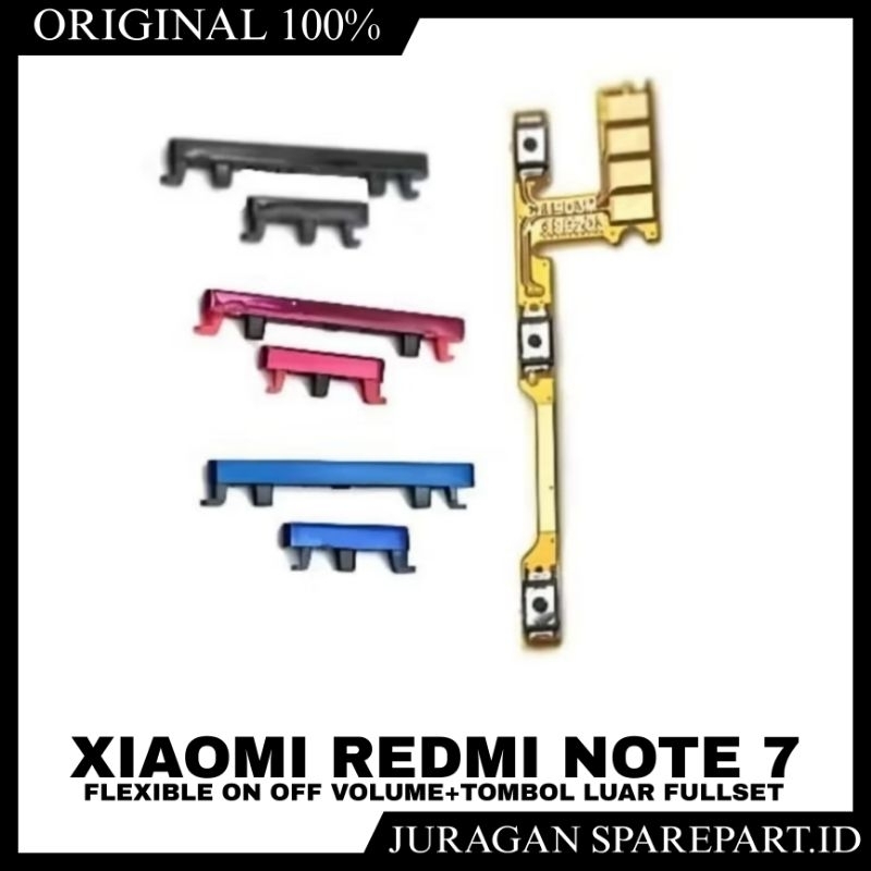 SET TOMBOL ON/ OF VOLUME+ FLEXIBEL REDMI NOTE 7 / REDMI NOTE 7 PRO ORIGINAL