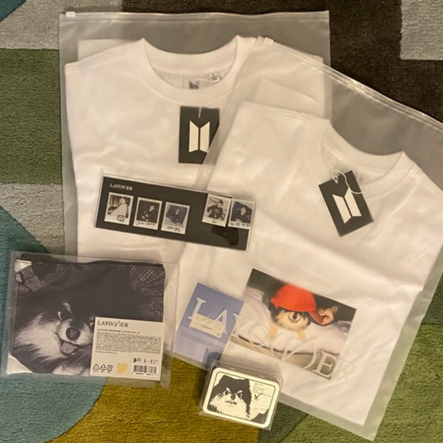 BTS V taehyung layover t-shirt with yeontan official size M NEW