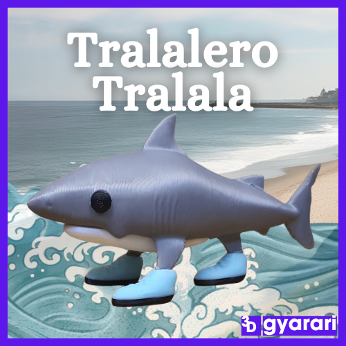 Tralalero Tralala Brainrot Mainan Figure Lucu Meme Viral ( Include Bubble + Box )