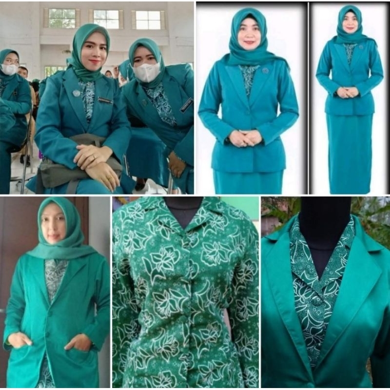 Set Jas PKK Lengkap ( set jas pkk + baju batik pkk + hijab )