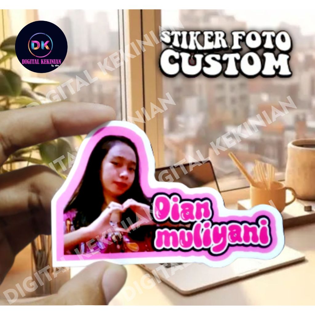 

(BISA 1PCS) STIKER CUSTOM BEBAS FOTO DAN TULISAN/ Stiker foto /Stiker foto buat ayang