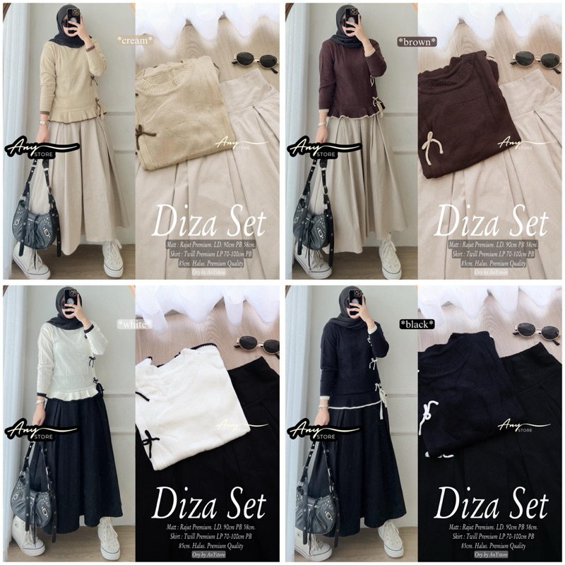 Diza set rajut stripe by a.n.y store kardigan garis garis cardigan striped blouse knit premium rok p
