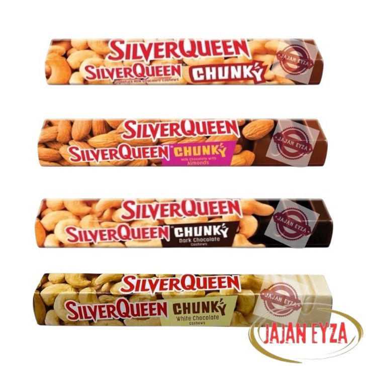 SILVERQUEEN CHUNKY COKELAT BALOK CASHEW  ALMOND  DARKCHOCO  WHITECHOCO  85gr