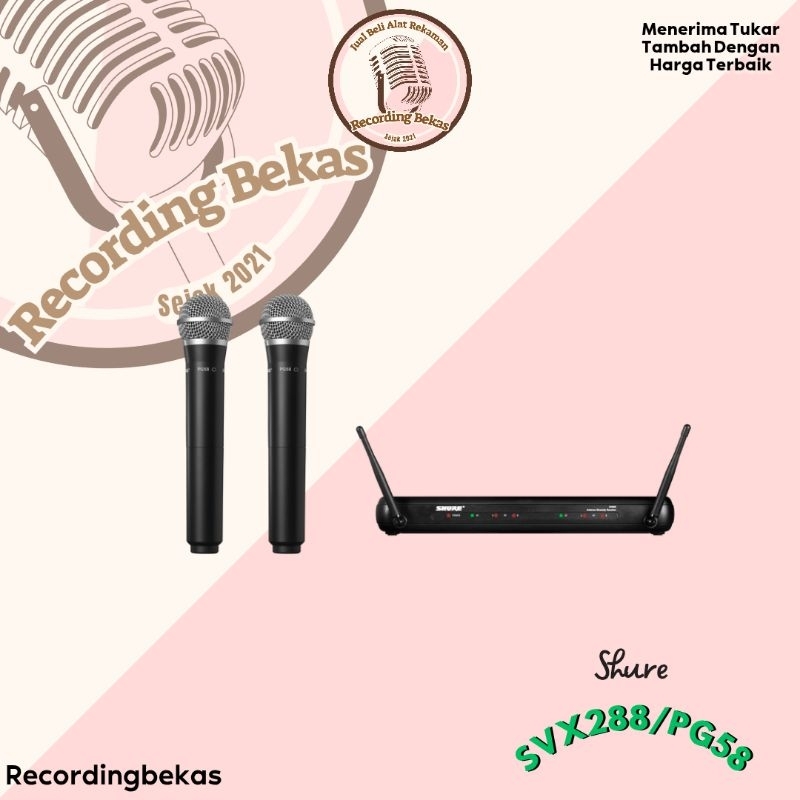 Mic Wireless Shure SVX288 PG58 SVX288PG58 SVX