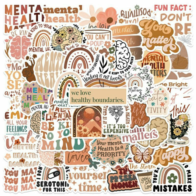 

Stiker Aesthetic Boho Mental Health Stiker Pack Boho Motivasi Stiker Helm Stiker Laptop Stiker Koper Stiker Terbaru Tumblr Stiker HP, Aksesoris Hp , Anti Air