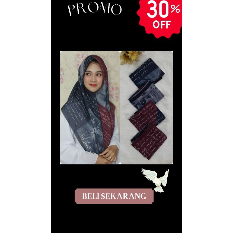 Hijab motif koran arab style/hijab korea kerudung segi empat jilbab bahan voal premium hijab viral s