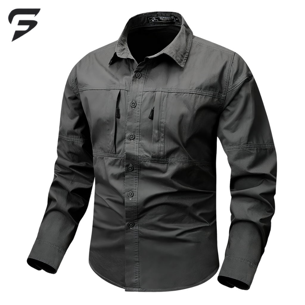 Kemeja Tactical Abu Tua Lengan Panjang / Kemeja Tactical Pria / Kemeja Tactical Lengan Panjang / Kem